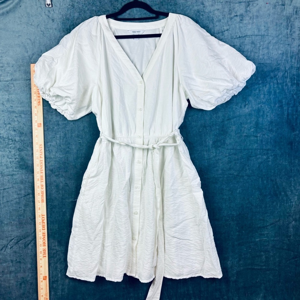 Nine West Cream Button-Down Blouse